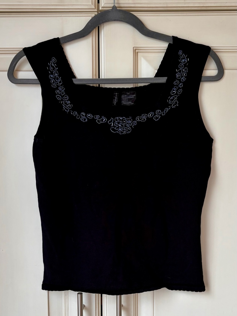 Y2k Etoile Embroidered Scoop Neck Tank Top -Medium. NWOT